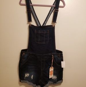 Wax Jean | Dark Wash Denim Short Overalls